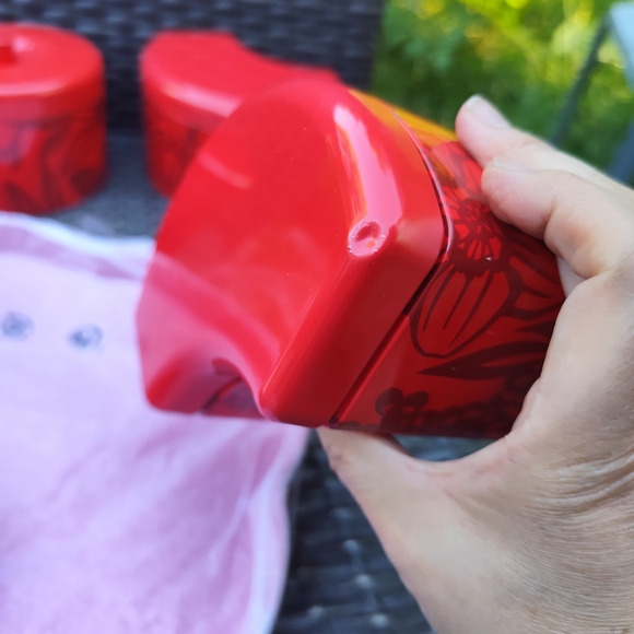 IKEA Red 5 Tin Canisters 23112 Storage Snack Server Containers - Picture 10 of 11